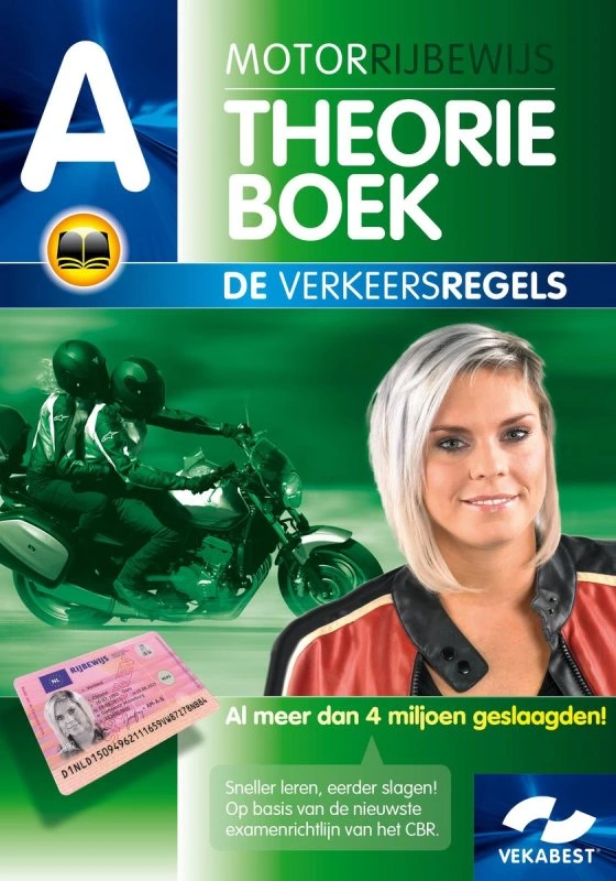 Motor theorieboek Vekabest voor rijbewijs A met duidelijke uitleg en oefenvragen